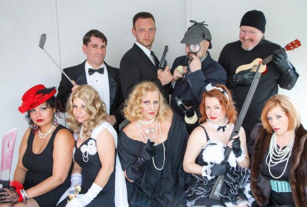 The Whodunit cast is shown after performing a classic 1920s murder mystery. Terri Myers is shown front row middle. Myers, a county resident, owns the Whodunit Theater. Photo / Provided