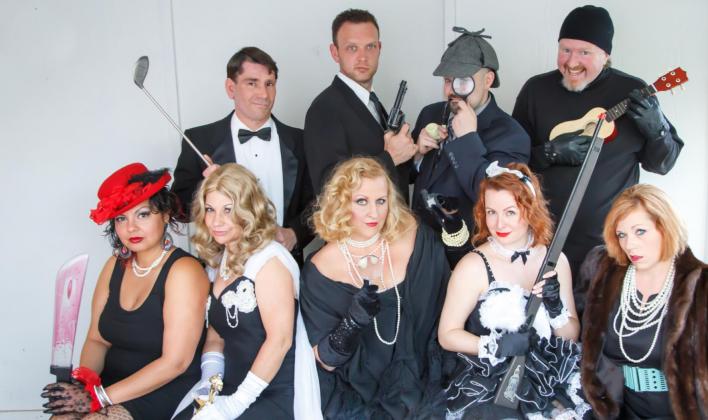 The Whodunit cast is shown after performing a classic 1920s murder mystery. Terri Myers is shown front row middle. Myers, a county resident, owns the Whodunit Theater. Photo / Provided